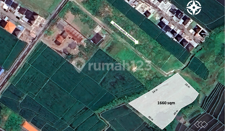 FOR SALE FREEHOLD 16.6 ARE LAND WITH GREEN ZONE VIEWS IN KEDUNGU BALI - RF6787