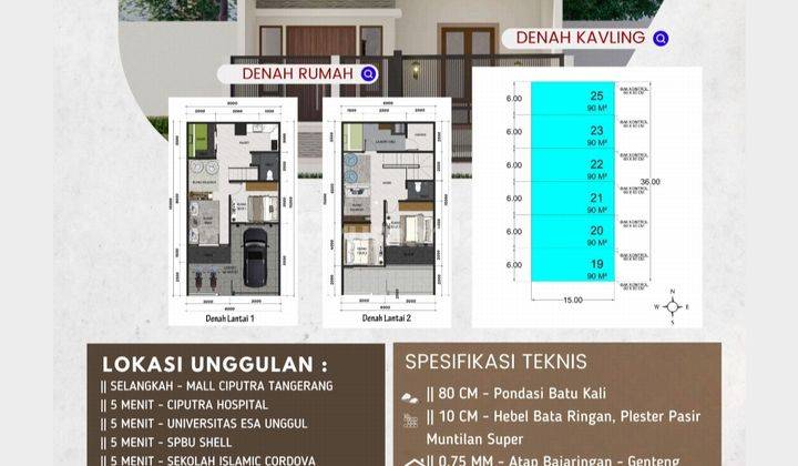 Rumah Baru Custom mewah 2 lantai dijual di Citra Raya Tangerang  2