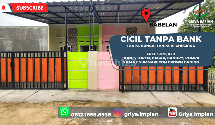 Rumah Murah Dekat Summarecon Bisa Cicil Tanpa Bank Babelan Bekasi 1