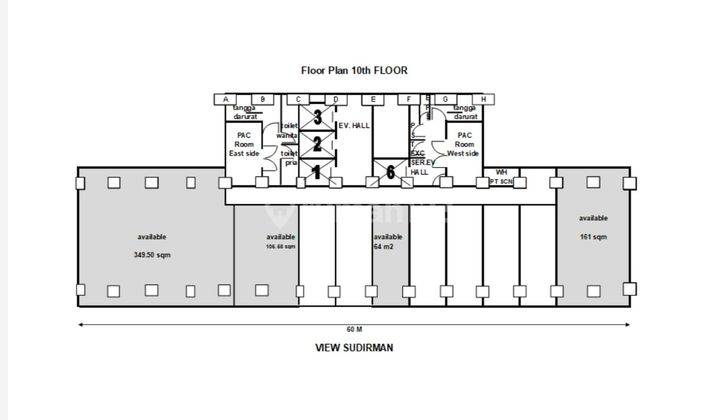 Sewa Kantor 64 M2 di Plaza Sentral Sudirman, Murah, Nego, Lokasi Prime 2