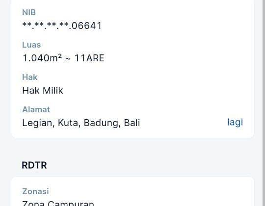 Disewakan Tanah Resident Komersil Di Sunset Road Bali 2