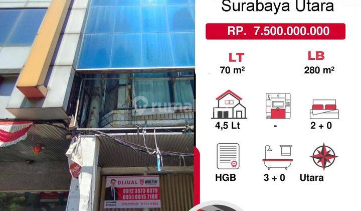 Ruko Nol Jalan di Jalan Kembang Jepun Surabaya Strategis 2