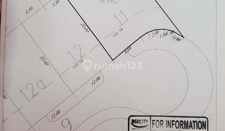 Dijual Kavling di Puspitaloka BSD City 343 m² 2