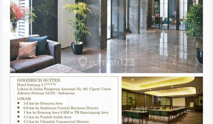 DIJUAL HOTEL GOODRICHDEKAT DENGAN MALL KEMANG VILLAGE!! di Jl. Pangeran Antasari, Jakarta Selatan 1