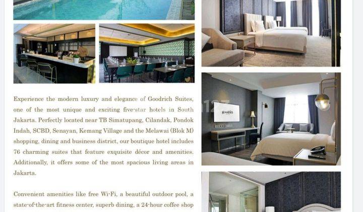 DIJUAL HOTEL GOODRICHDEKAT DENGAN MALL KEMANG VILLAGE!! di Jl. Pangeran Antasari, Jakarta Selatan 2