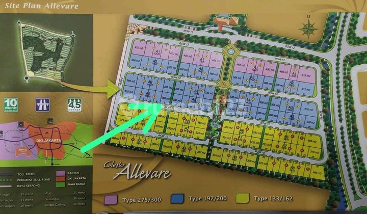 Kavling Allevare Hadap Selatan Timur Lt 280M² 13,5Jt