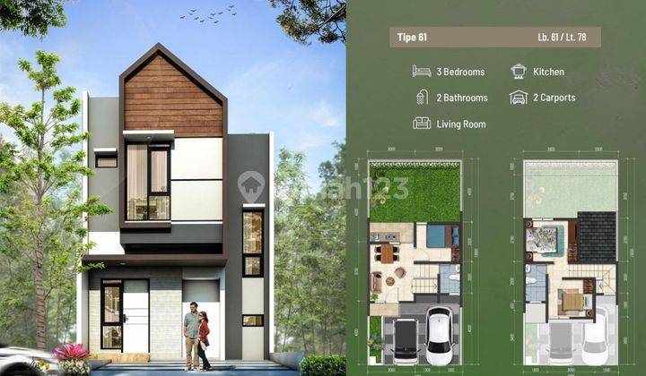 Rumah Minimalis Scandinavian Dekat Stasiun Rawabuntu Mrt Puspitek Tol Serpong Jorr 2