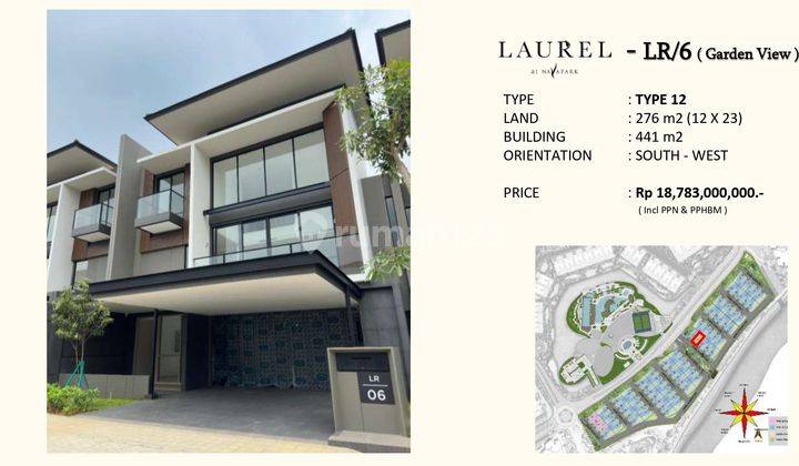 Laurel At Navapark Bsd Type 12 Rumah 3 Lantai Mewah Baru 1