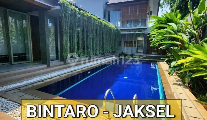 RUMAH MEWAH BINTARO JAKSEL PARKIRAN LUAS DENGAN SWIMMING POOL