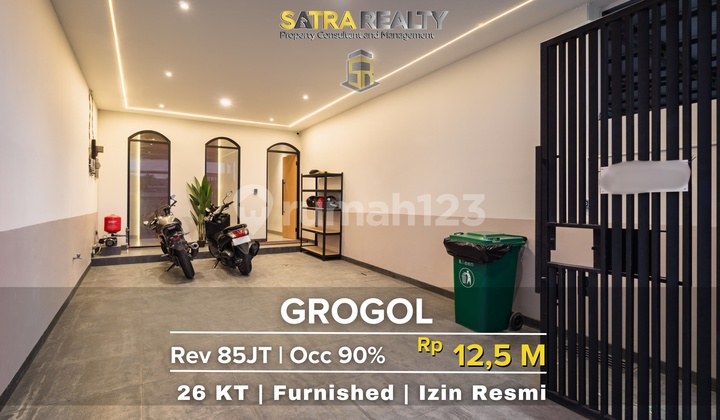 Kost Mewah Grogol Bangunan Baru 26 Kamar Omset 85 Jt