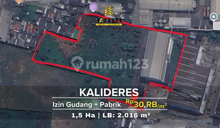 Tanah Izin Gudang dan Pabrik di Kalideres