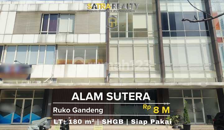 DIJUAL RUKO GANDENG SIAP PAKAI BOULEVARD ALAM SUTERA TANGERANG