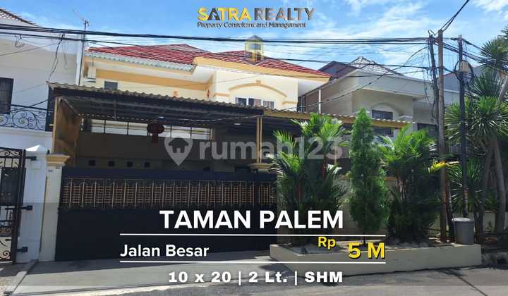 RUMAH PINGGIR JALAN RAYA SIAP HUNI DI TAMAN PALEM LESTARI 1