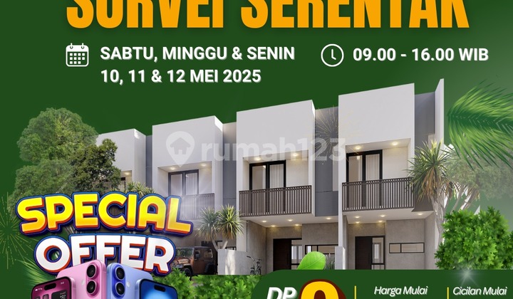 Rumah 2 Lantai Dp 0% 5 Menit Lrt Ciracas 1