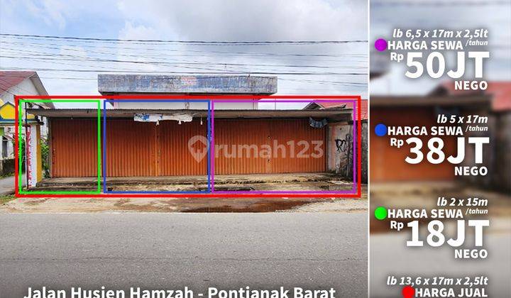 Ruko Husien Hamzah / Pal Jual Sewa Cocok utk segala usaha 1
