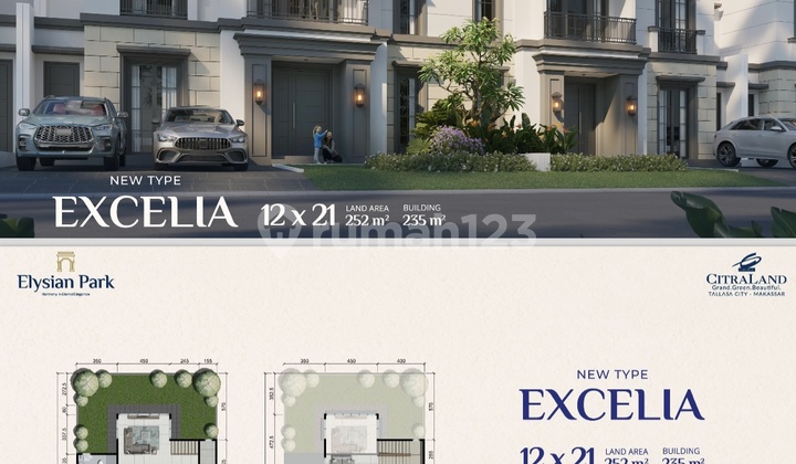 Rumah Mewah Type Exelia Luas Tanah 12 X 21 Dengan Kamar Tidur 4 +1 Citraland Makassar 2