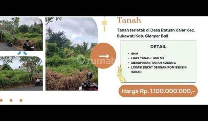 TANAH MURAH DI SUKAWATI JALAN MOBIL PAPASAN COCOK VILLA 2