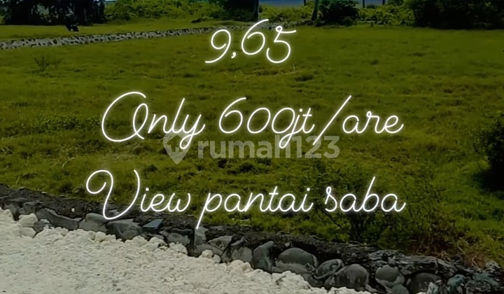 Tanah View Pantai Saba Cocok Vila Rental 