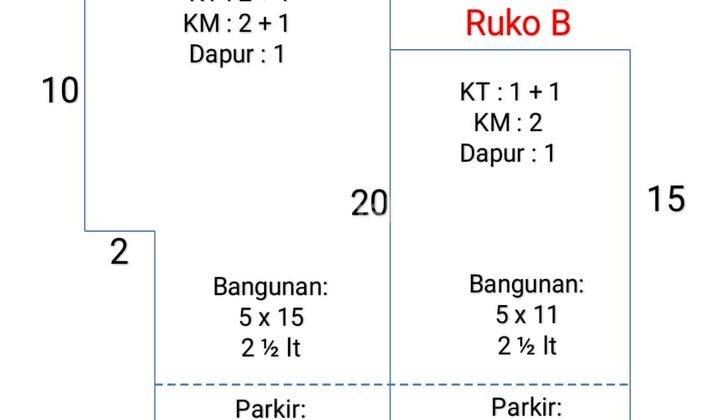 Dijual ruko gandeng 3 lantai luas 200m di depok jawa barat 2