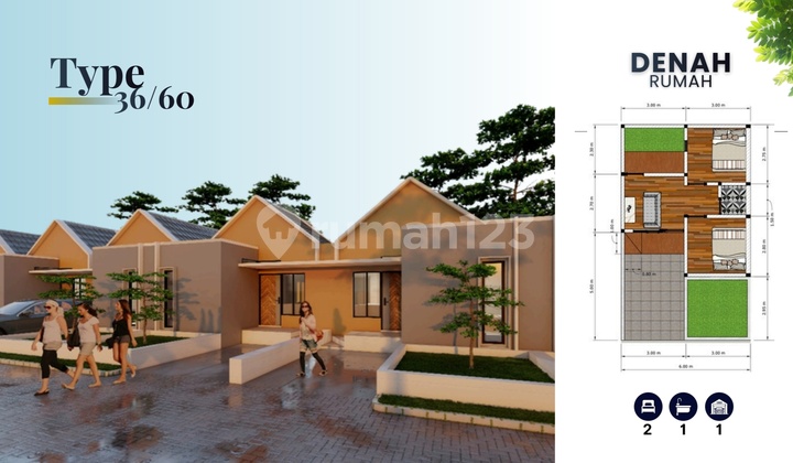 Rumah Baru di Perumahan Karangploso View Desain Scandinavian