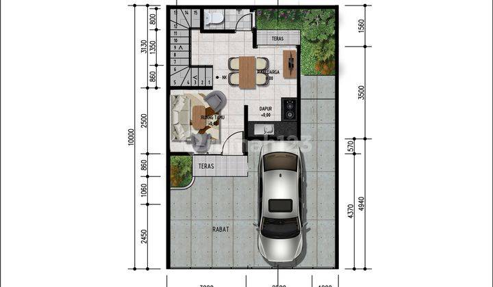 Akses 2 Mobil Dp 5 Free Canopy Dan Pagar Tdk Banjir di Jatiasih 5