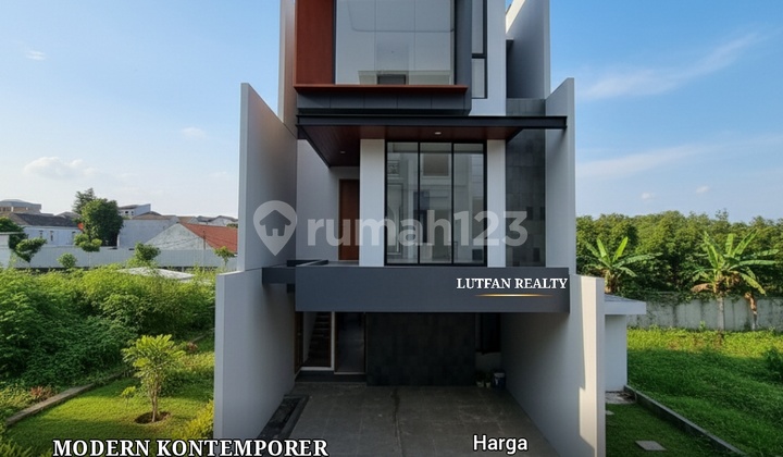 Rumah Modern Kontemporer 3 Lantai Dalam Cluster Dekat Sekolah Al Azhar
