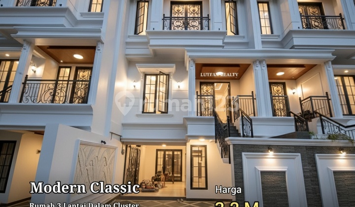 Rumah 3 Lantai dengan Rooftop Dalam Cluster