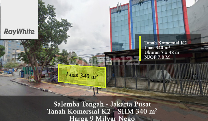 Tanah Komersial Murah Mendekati NJOP Salemba Tengah Jakarta Pusat