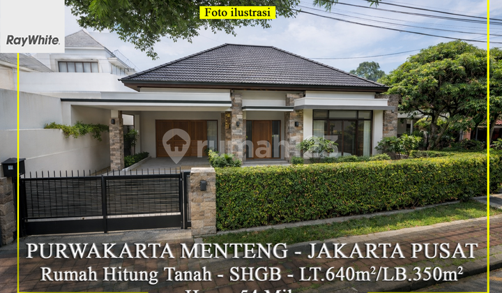 For Sale House Land Calculation Purwakarta Street Asri and Elite Area Menteng Central Jakarta