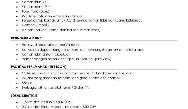 Rumah Full Renovasi di cluster Eastern Cosmo The Icon, Siap huni cepat lokasi sangat strategis dan harga terjangkau 