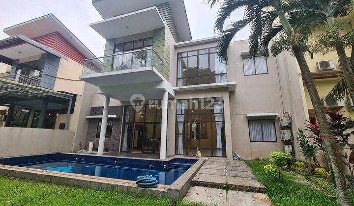 Rumah di Bsd green cove 2 Lantai luas 375 m lb 400 m kt 4+1 km 4+1 semi furnish, ada kolam renang 1
