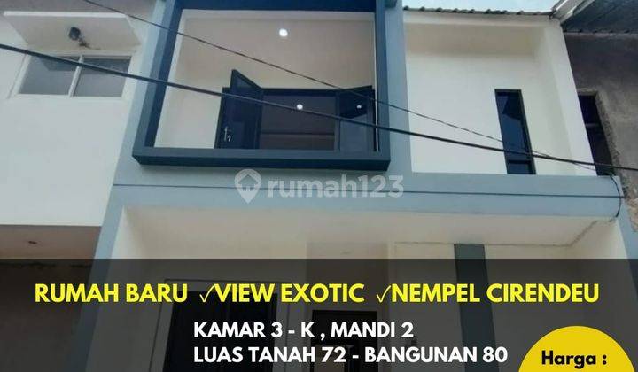 Rumah baru cluster di Cirendeu-pondok cabe.6km ke Mrt lebak bulus 1