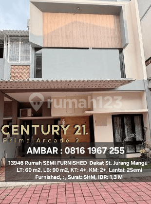 13946 Rumah Cantik Semi Furnished Dekat St Jurangmangu 1