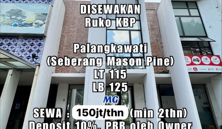 Disewa Ruko Strategis Seberang Mason Pine Kota Baru Parahyangan 1