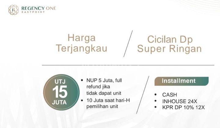 REGENCY ONE EAST POINT PAKUWON RUMAH 2 LANTAI 6