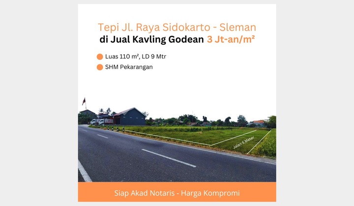 Land for Sale Near UNISA Campus, in Sidokarto Sleman Land for Sale Near UNISA Campus, in Sidokarto Sleman