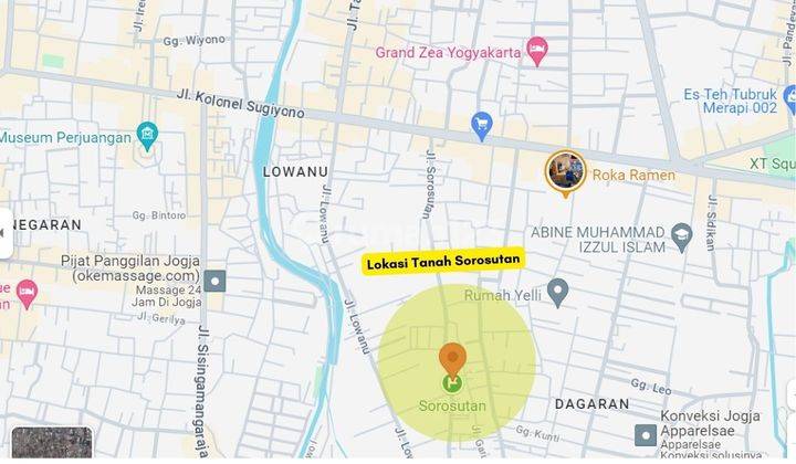 Dekat Keraton Yogyakarta Tanah di Jl. Sorosutan Umbulharjo  2