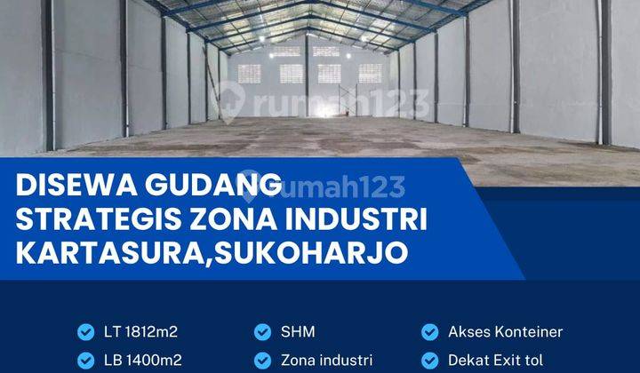 Disewakan Gudang Zona Industri Luas 1812m2 Lokasi Kartasura 1