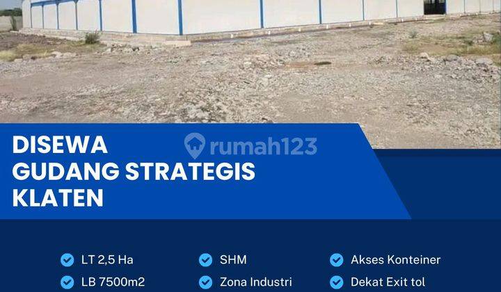 Disewakan Gudang Zona Industri Luas 2.5 ha Lokasi  Klaten 1