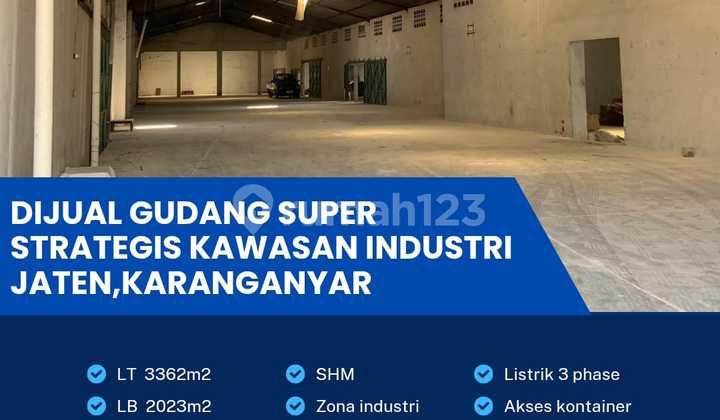 Strategic Warehouse in Jaten Industrial Area, Karanganyar, Area 3362m2
