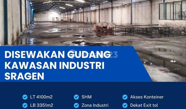 DiSewa gudang lokasi Sragen luas 4100m BU! 1