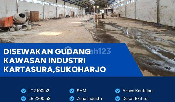 Disewakan gudang lokasi Kartasura Sukoharjo luas 2100m BU! 1