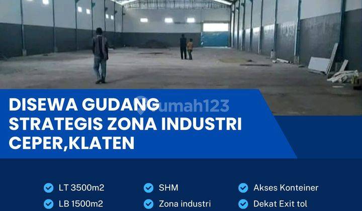 Disewakan Gudang Zona Industri Luas 3500m2 Lokasi Ceper klaten 1