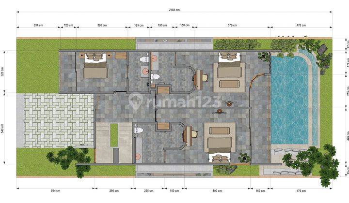 10 Unit Villa Berkonsep Morocco di Dekat Pantai Nyanyi Bali 3