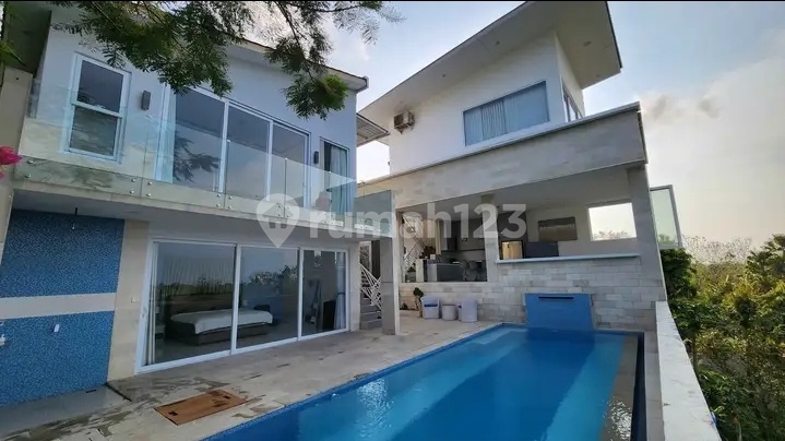 Exquisite 3-bedroom Seaview Villa & Gwk Statue View For Sale In Jimbaran, South Kuta,bali