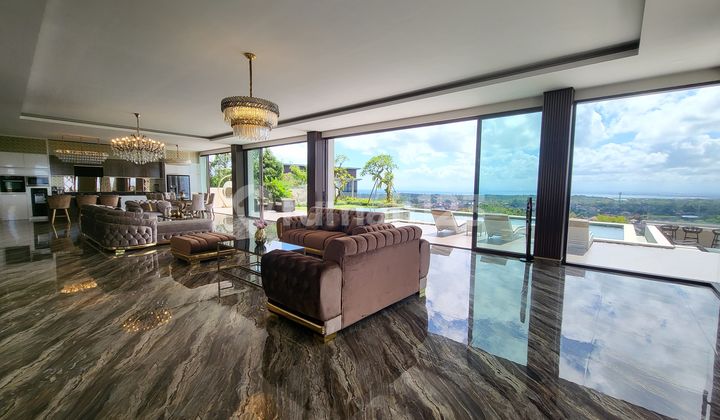Luxury Villa For Sale With Spectacular Unblocked Ocean, Airport, Toll, And Mountain View In Jimbaran, Badung, Bali