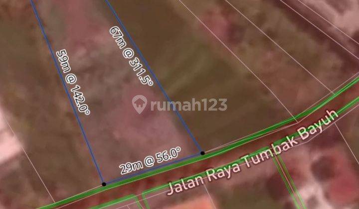 Dijual Tanah Pinggir Jalan Utama Tumbakbayuh, Canggu, Bali 1