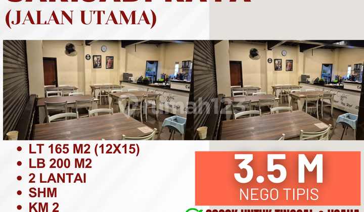 For Sale: House + Commercial Space on Main Road Sarijadi Raya, North Bandung