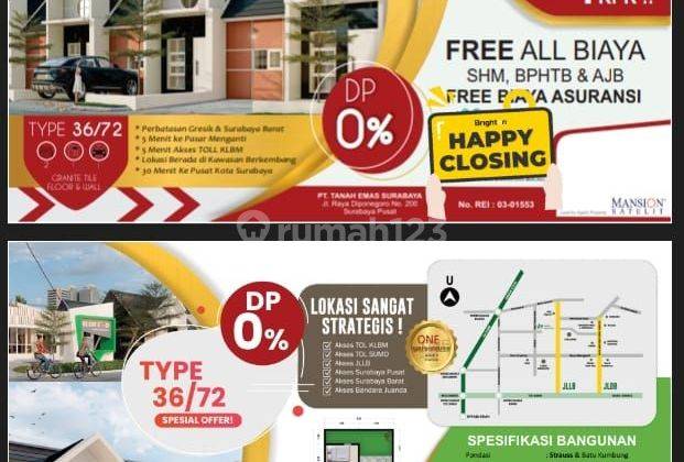 Rumah siap huni di baratnya surabaya harga 400 jt'an tanpa DP  2