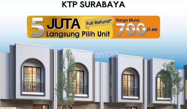 Rumah 2 lantai murah di surabaya barat dengan 3 Kamar tidur 2